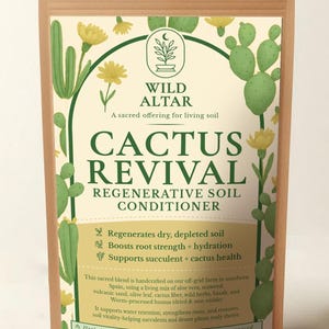 Fertilizante para cactus y suculentas / Enriquecedor orgánico de suelos / Nutriente natural para suculentas, cactus y plantas de interior / Hecho a mano en España