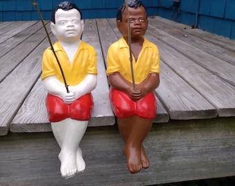 Adorable Fishing Buddy... Concrete fishing  Statue..First overall pick. Best Selling....Fast Shipping.