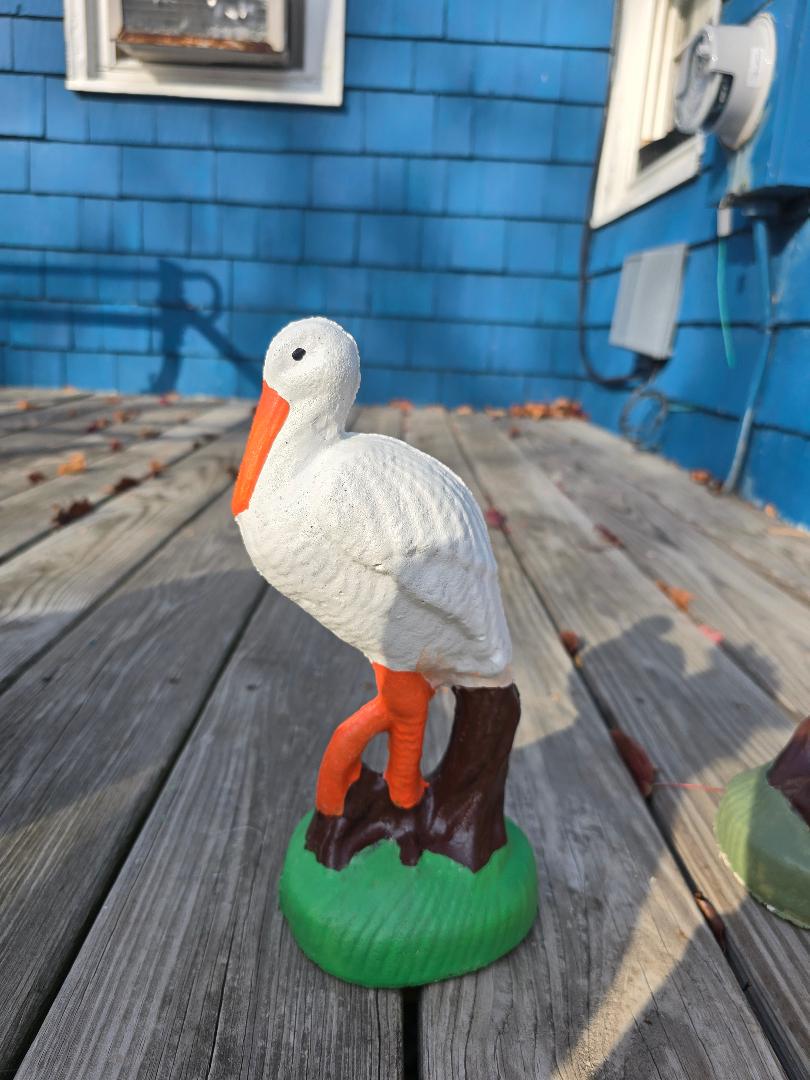 New Beautiful Concrete Stone Made Painted Crane Please Choose 1. - Etsy