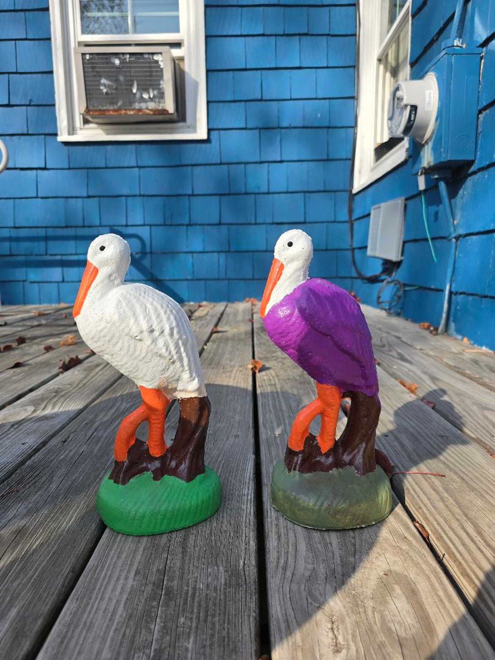 New Beautiful Concrete Stone Made Painted Crane Please Choose 1. - Etsy