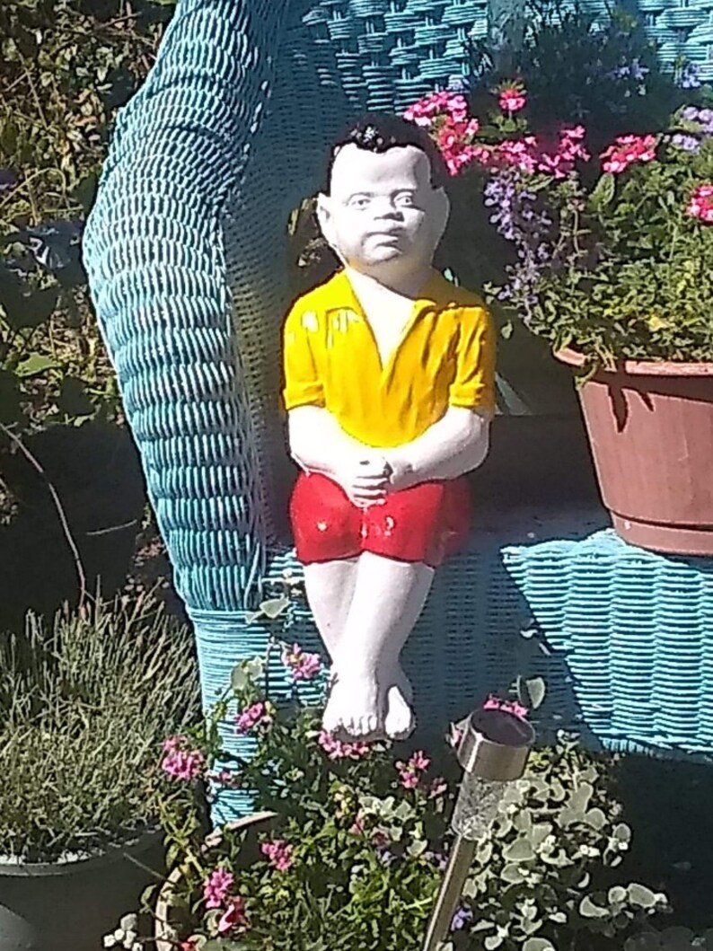 Fishing Boy Jr. Concrete Statue W.. Bamboo Cane..now on Sale. Etsy