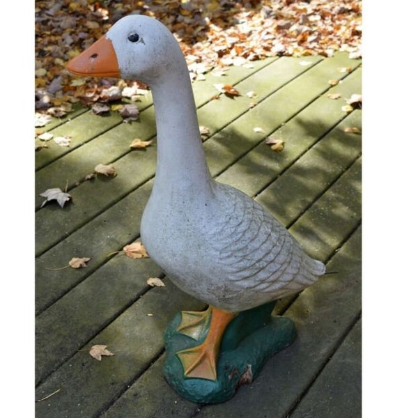 Concrete Goose Statue Etsy