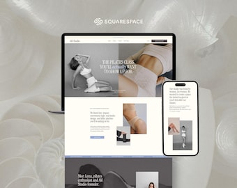 Squarespace Template for Pilates & Yoga Studio | Minimal Fitness Website (Class Scheduling, Booking, Video Library)