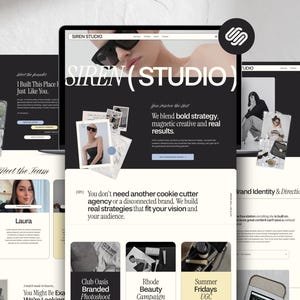 Bold Squarespace Website Template for Creatives | Modern Editorial Website for Agencies, Coaches & Social Media Managers