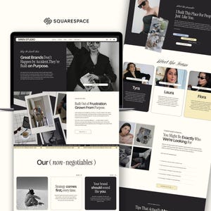 Bold Squarespace Website Template for Creatives | Modern Editorial Website for Agencies, Coaches & Social Media Managers image 3