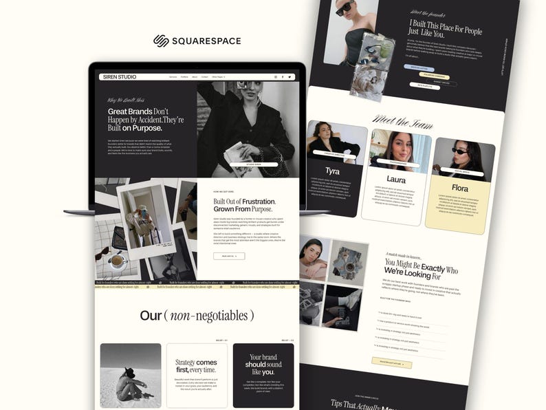 Bold Squarespace Website Template for Creatives | Modern Editorial Website for Agencies, Coaches & Social Media Managers image 3