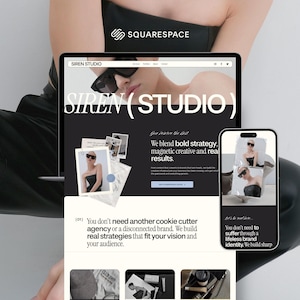Bold Squarespace Template for Creatives | Modern Editorial Website for Agencies, Coaches & Social Media Managers
