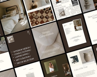 Canva Instagram-sjablonen voor interieurontwerpers | Minimalistisch socialmedia-ontwerp (directe download)