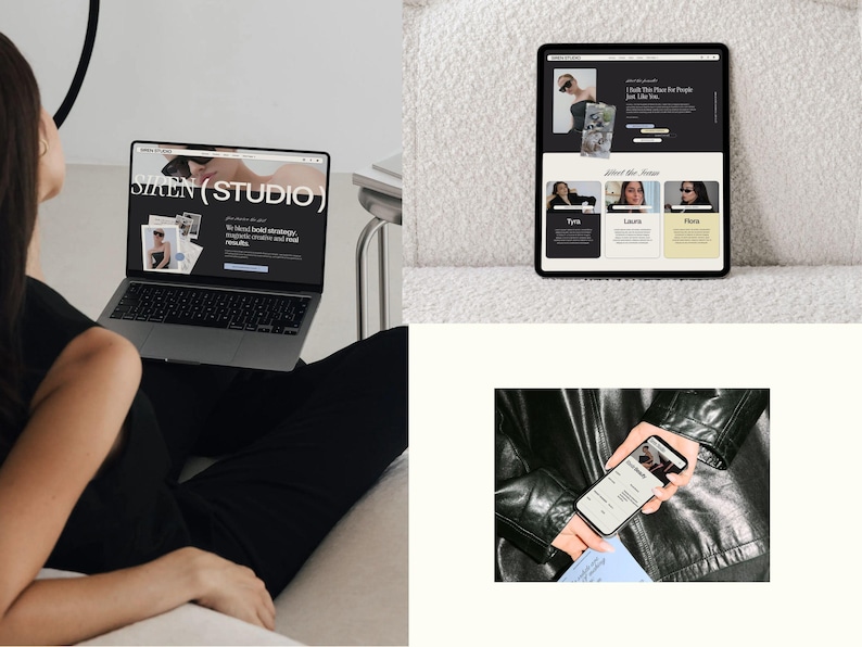 Bold Squarespace Website Template for Creatives | Modern Editorial Website for Agencies, Coaches & Social Media Managers image 8