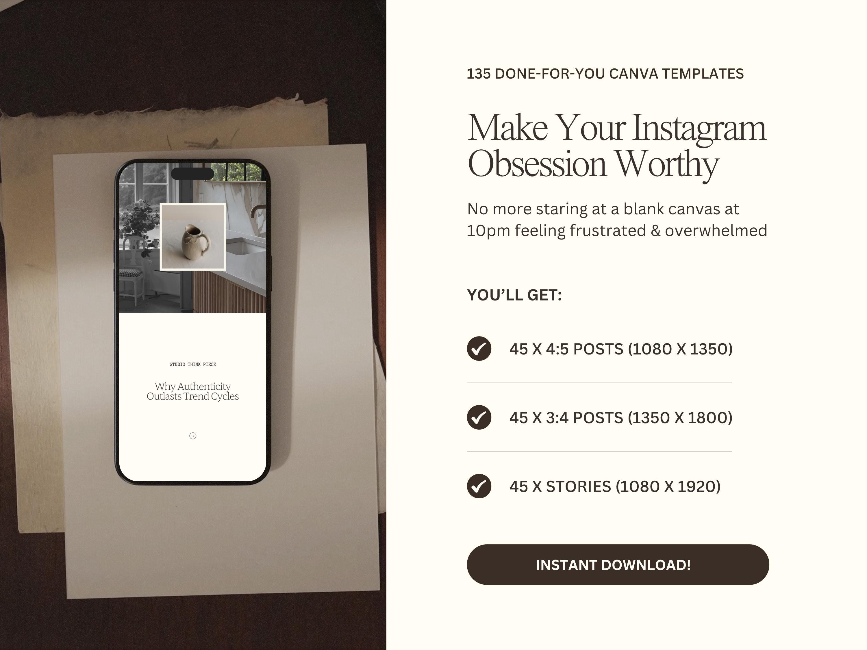 Canva Instagram Templates for Interior Designers | Minimalist Social ...