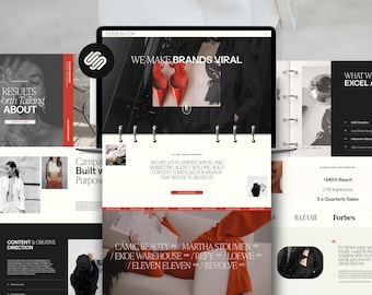 Squarespace-sjabloon voor creatief bureau, Social Media Manager-website, Bold Squarespace, Redactioneel Squarespace 7.1-sjabloon, luxe website