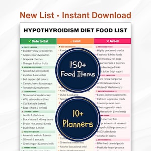 Hypothyroidism Food List, Gluten-Free Foods Chart, Thyroid Diet Grocery List PDF, AIP Foods To Eat & Avoid With Underactive Low Thyroid