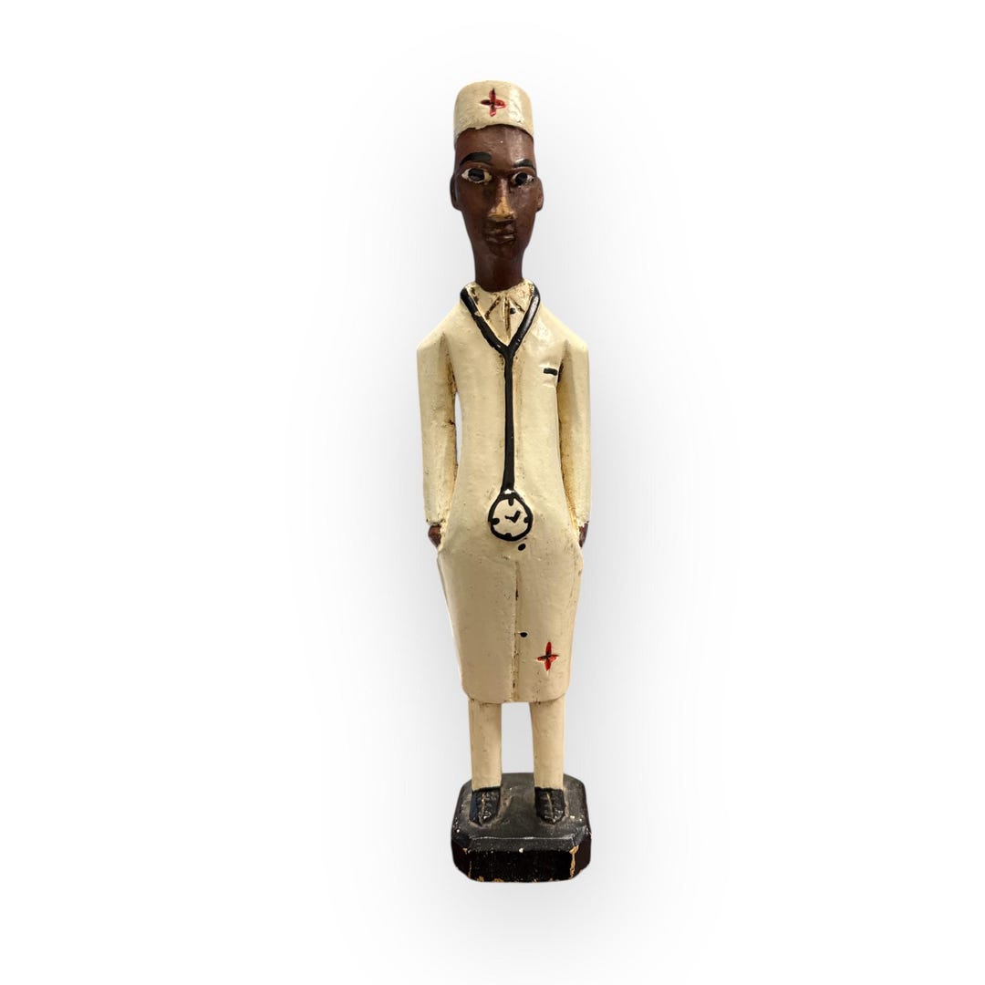 Hand Carved Vintage African Colon Statue or Colonial Statue From the ...