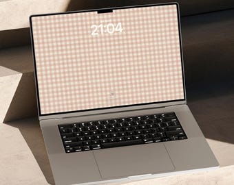 Roze ruitjesbehang | Macbook, Mac, pc, Windows (digitale download)