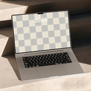 Light Blue Checkered Wallpaper | MacBook, Pc, Windows, Desktop (Digital Download)