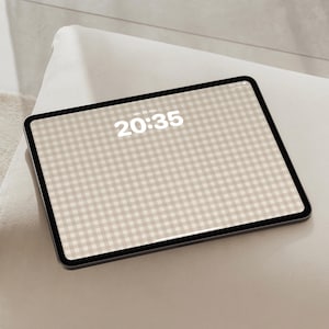 Papel de parede xadrez bege | iPad, tablet Android (download digital)