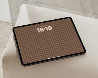 Bruine ruitjesbehang | voor iPad en tablet (digitale download)