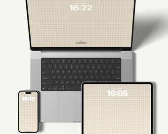 Beige rasterbehangbundel | iPhone, iPad, MacBook (digitale download)