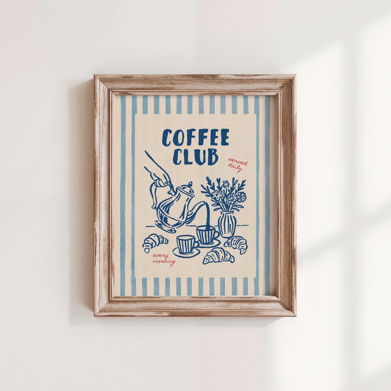 Vintage style coffee poster digital download