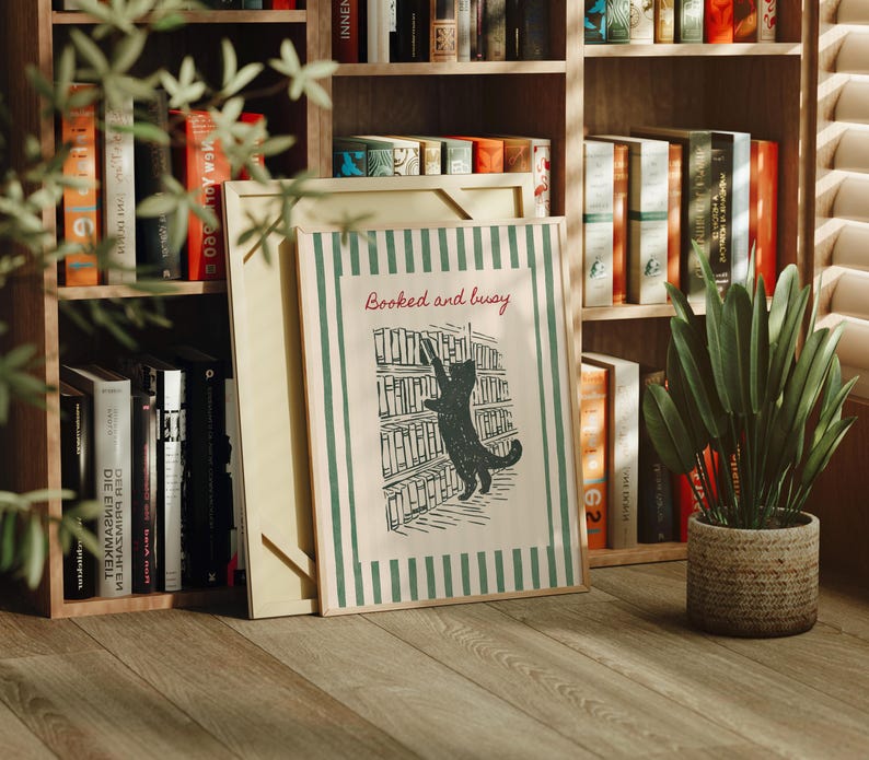 Booked and busy quote poster for home library