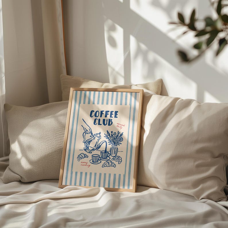 Retro coffee bar wall art printable