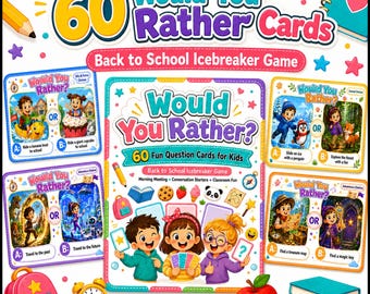 Cartes Préférez-vous pour les enfants, jeu brise-glace pour la rentrée scolaire, cartes de démarrage de conversation, questions pour la réunion du matin, imprimable en classe