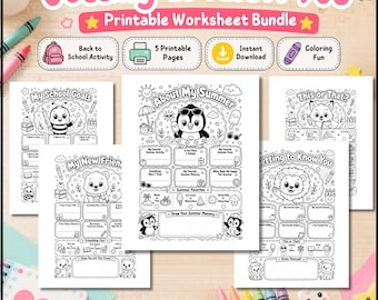Activité Apprendre à vous connaître pour les enfants, version imprimable pour la rentrée, feuille d'exercices Tout sur moi, fichier PDF pour la maternelle et le préscolaire