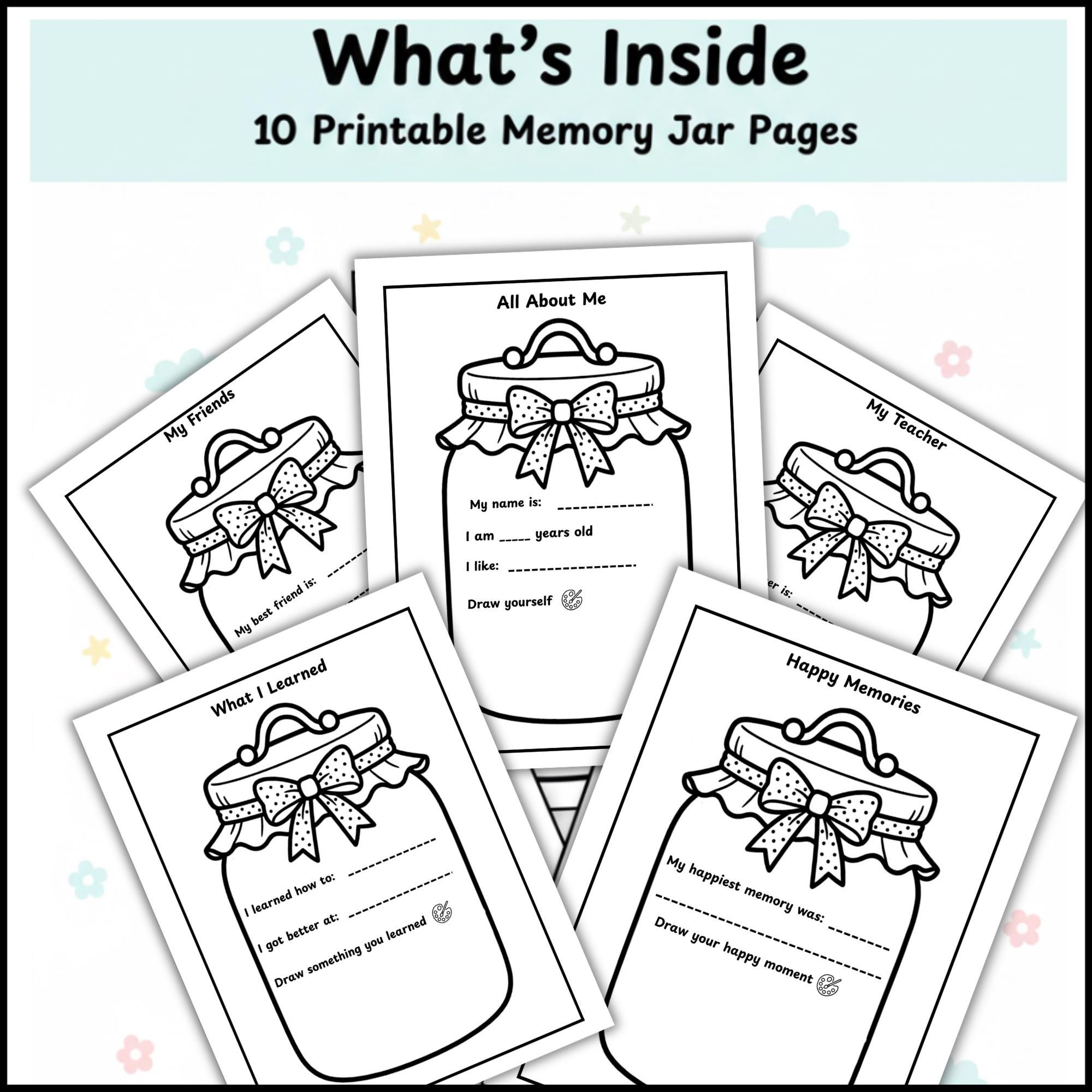 End of Year Memory Book Craft for Kids | My Year in a Jar Activity ...