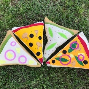 Pizza-Partykissen - Pizzaschnitt-Filz-Schnittmuster mit Anleitung