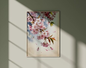 Arte mural de flor de cerezo – Descarga digital