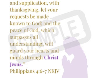 Philippians 4:6-7 designed wall print
