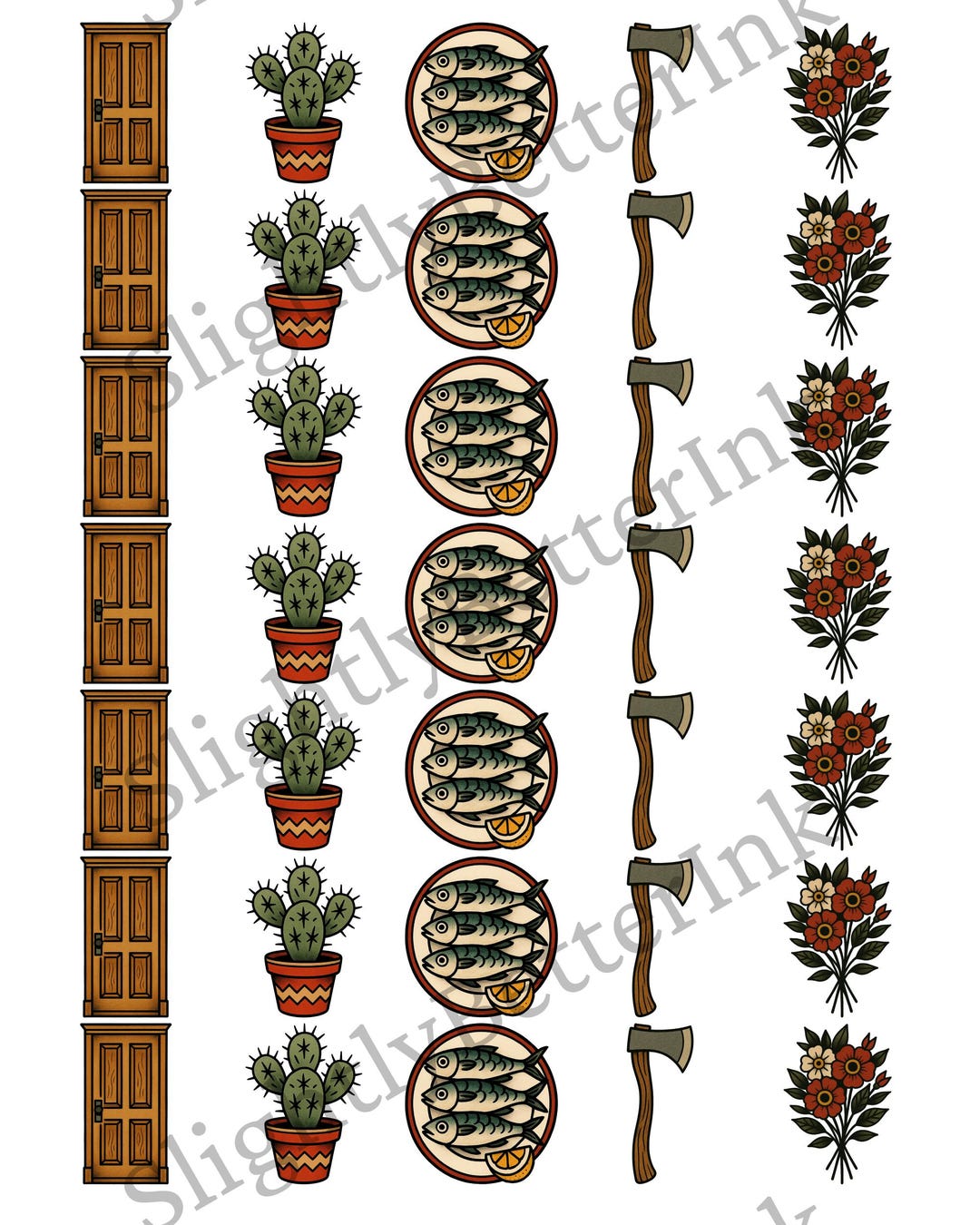Tattoo Flash Bundle | American Traditional Printable Tattoo Sheet | 5 ...