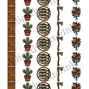 Tattoo Flash Bundle | American Traditional Printable Tattoo Sheet | 5 Designs at 1.5&quot; Size