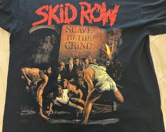 Vtg SKID ROW 1991 Slave to the Grind Tour Double Sided Single