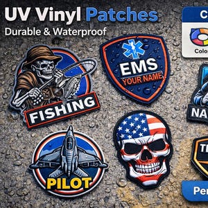 Custom UV Vinyl Patch – Personalized Logo or Name, Waterproof Sports Badge for Backpack & Jacket