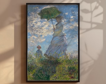 Claude Monet Print: Woman with Parasol, Impressionist Art