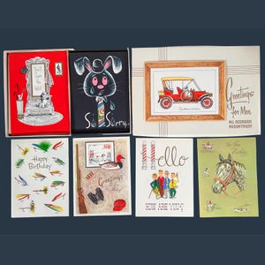 Cartões de felicitações vintage para homens Papelaria NIB