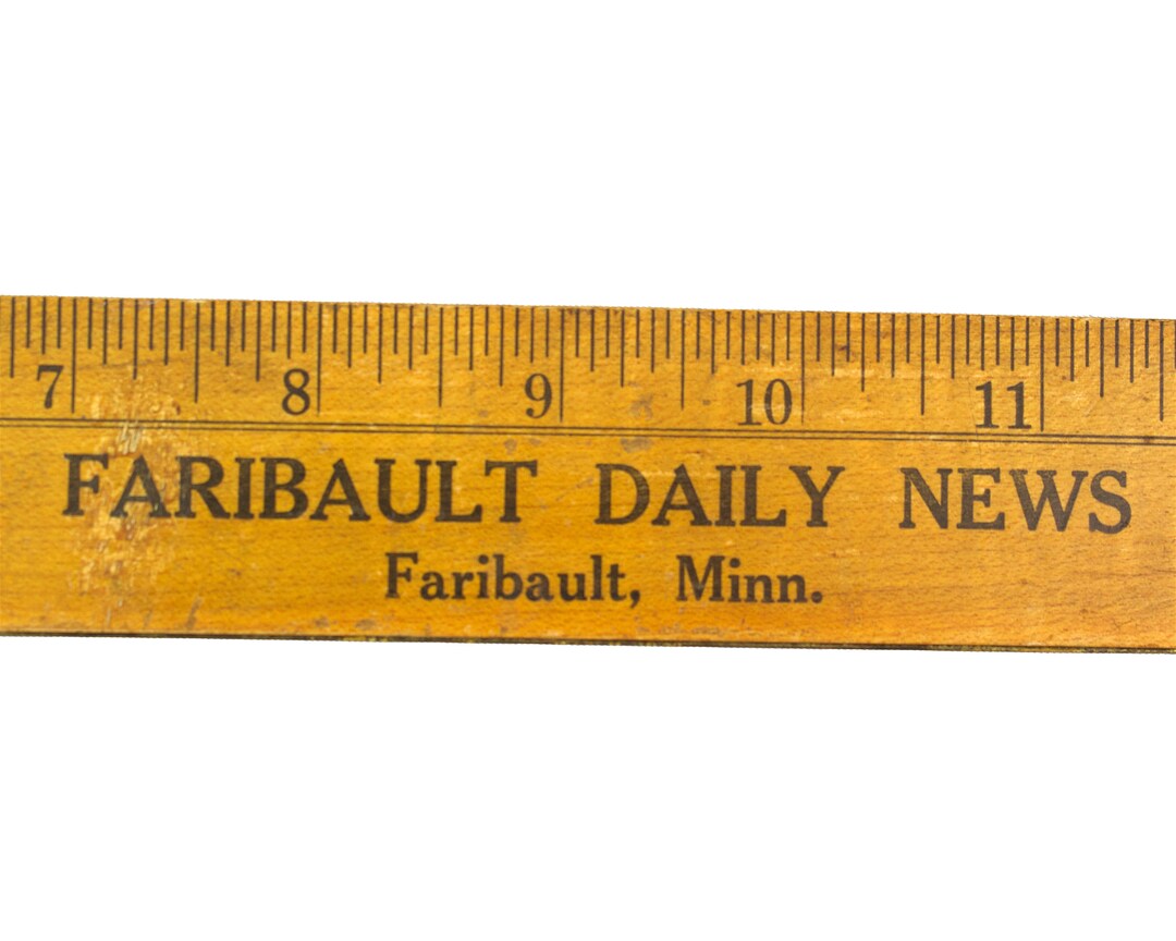 Vintage Newspaper Minnesota Wood Ruler Faribault Daily News Typesetting ...