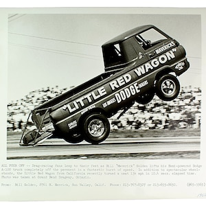 Drag Racing Little Red Wagon Dogde Bill Maverick Golden Promo Photography