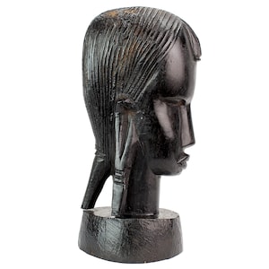 Vintage African Wood Carving Bust Figure 6.5 Inches Tall