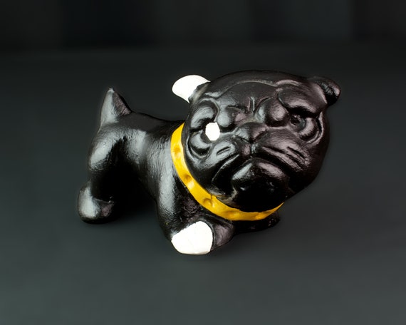 希少 Chalkware Bulldog timeworn clothing Vintage chalkware Bulldog