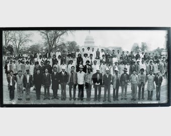 Fotografia di classe d'epoca, foto di classe di bambini della scuola dell'Illinois, afroamericani neri, viaggio a Washington DC