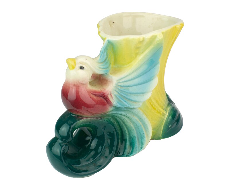 Vintage Bird Cockatoo Ceramic Colorful Vase Farmhouse Country - Etsy