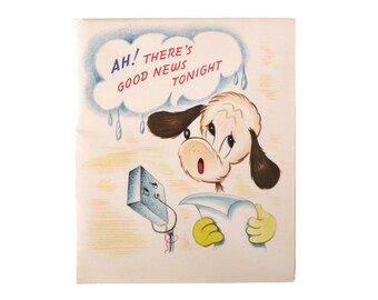 Vintage Pop-Up Birthday Card Not Used Comics on Parade Free Shipping Dog Cake