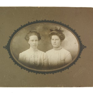 Vintage Photograph Two Women Brandon Wisconsin Names on Back