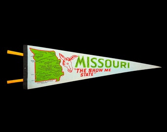 Vintage Pennant Missouri Souvenir Tourist Felt Wall The Show Me State