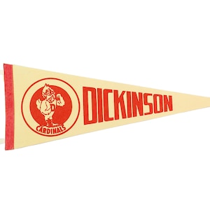 Vintage Pennant Dickinson Cardinals Pamiątka Podróż Turystyczna Sztywny Filc