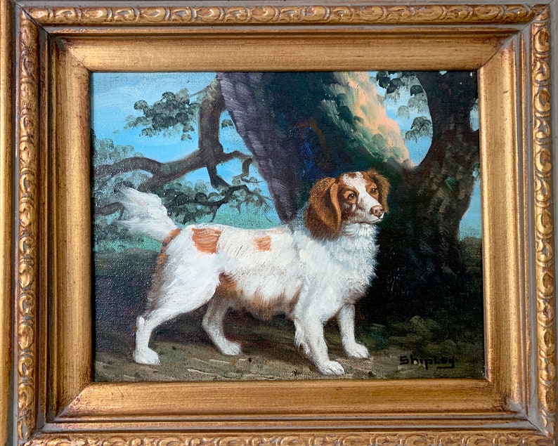 Vintage Shipley Dog Painting British Artist Etsy