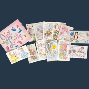 Tarjetas de cumpleaños vintage "Simplemente encantadoras" para toda ocasión, NIB Florales, Mariposa rosa