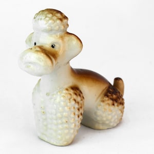 Vintage MCM poedel keramiek beeldje schattig! 3 inch